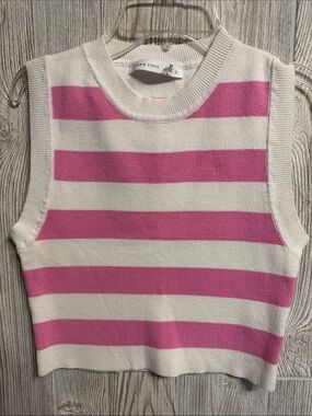 Altar'd State Pink & Cream Striped Knit Tank